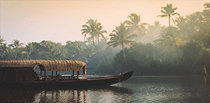 Boat in a fishing lake, Kerala, India